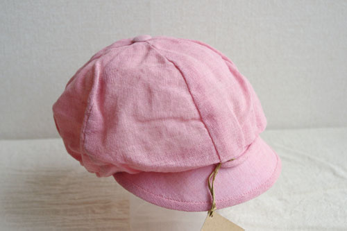 ピンク無地の赤ちゃん帽子